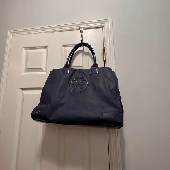 Tory Burch blue Ella tote shoulder bag