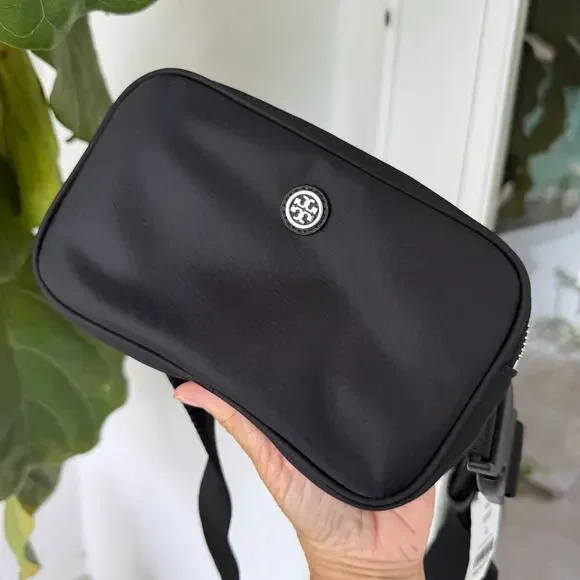 Authentic‼️Tory Burch Virginia Belt Bag 149530 Black Nylon
