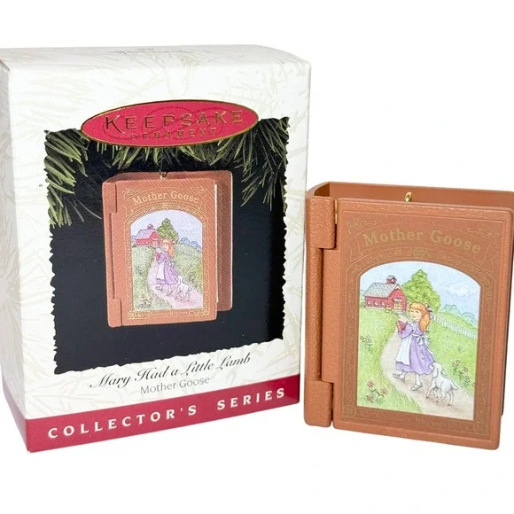 Hallmark Keepsake 1996 Mother Goose Mary Had a Little Lamb Ornament Book 4th Box