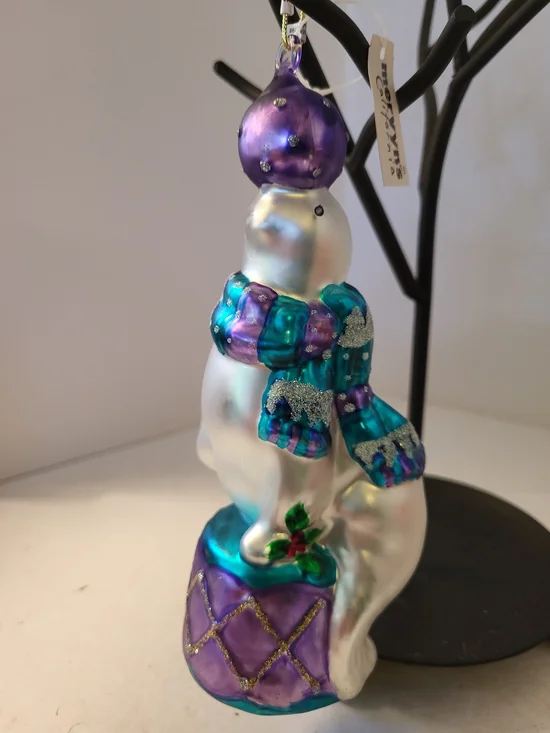 1990s Mervyns California Blown Glass Circus Seal Christmas Ornament NWT 7