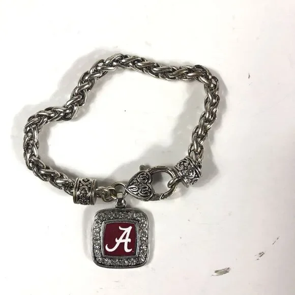 University of Alabama Silver Tone Bracelet 7.75