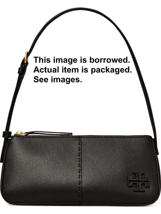 Tory Burch - McGraw Leather Wedge Shoulder Bag - Black - Style: 134507 - NWT