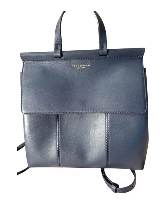 The Tory Burch Block-T leather backpack, Navy