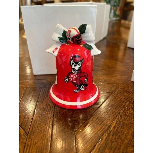 NC State Wolfpack 2006 Christmas‎ Bell Ornament with Santa Claus Inside