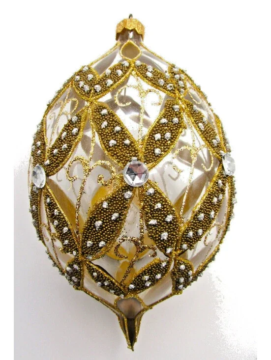 Neiman Marcus 2012 Intricate Fabergé-inspired Egg Shaped Glass Ornament