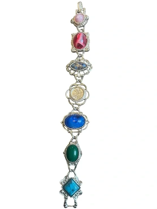 Sarah Coventry Moonstone Cabochon Frolic Bracelet MISSING MIDDLE STONE