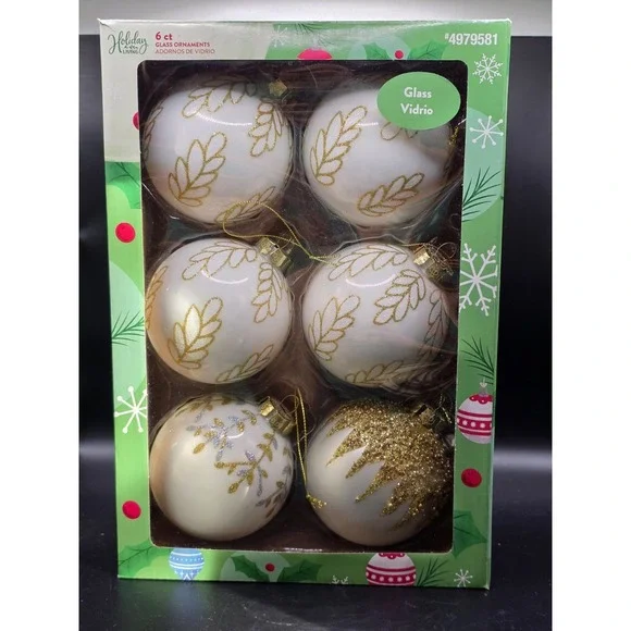 Holiday Living 6 -Pack Multiple colors/finishes Ball