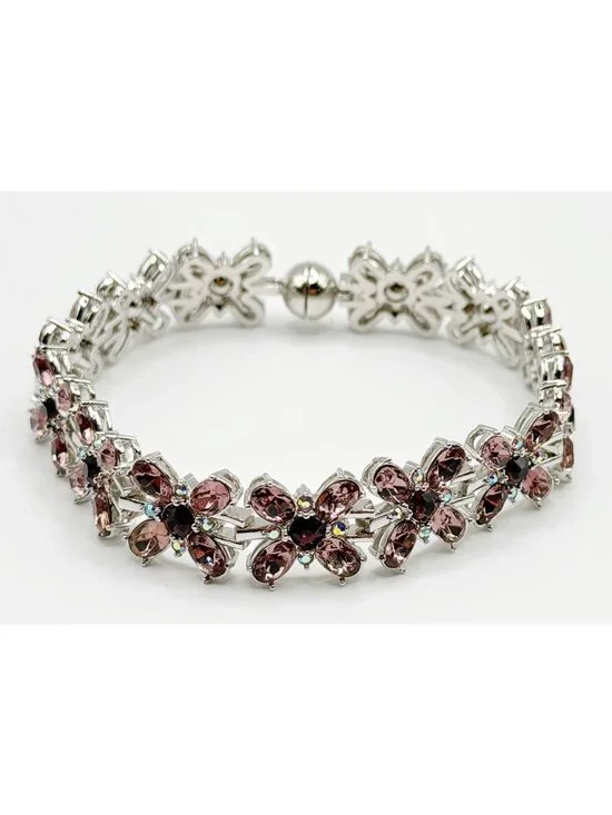 Danbury Mint‎ Cherry Blossom Crystal Bracelet 7.5”