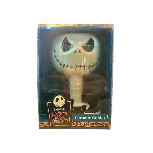 Rare Tim Burton Nightmare Before Christmas Jack Skellington Ceramic Goblet‎