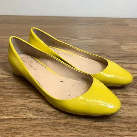 Kate‎ Spade Fallyn Flats Neon Yellow size 6 Ballet Womens Patent Leather