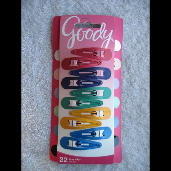 22 Goody Girl Bright Painted Colors Variety Metal Contour Snap Hair Clips 1 7/8