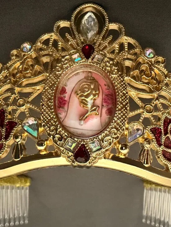 RARE Custom Disney Beauty & the Beast Enchanted Rose Tiara Crown