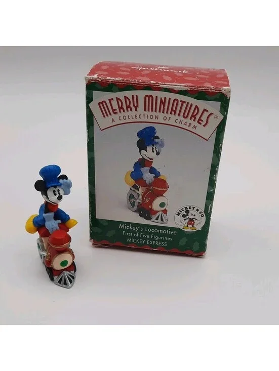 Mickey's Locomotive Mickey Express Merry Miniatures Hallmark Ornament 1998 Train