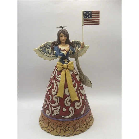 2009 Jim Shore Patriotic USA ANGEL Flag Of Freedom Forever Wave 4016965 July 4th