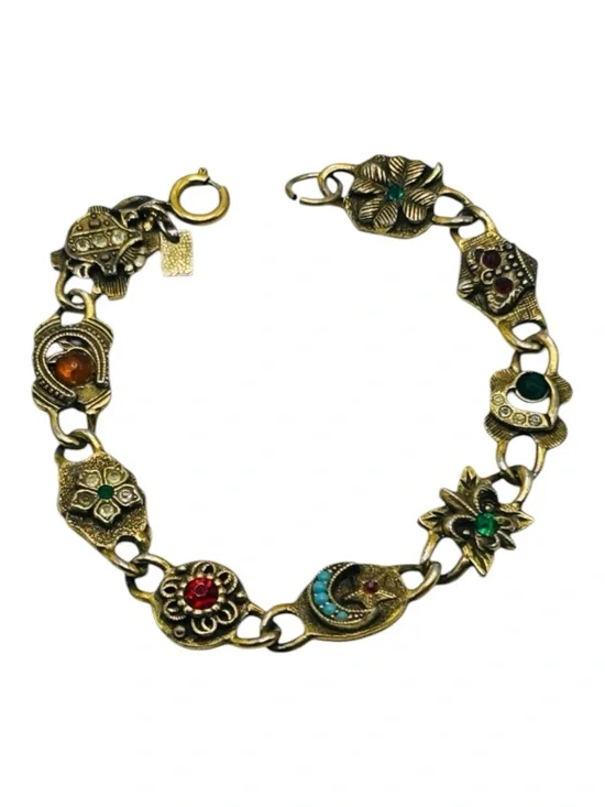 Vintage Emmons Victorian Revival Reversible Link Bracelet