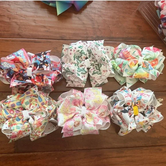 Double Stack Boutique Hair Bows 4-6