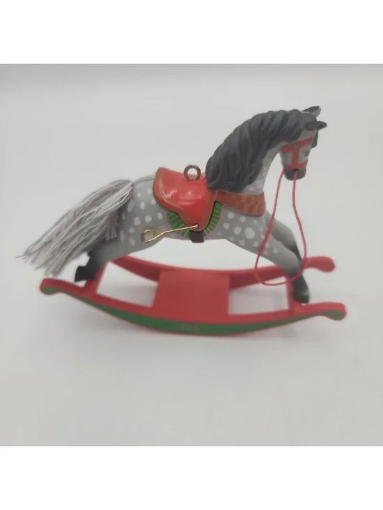 Vintage HALLMARK Keepsake Ornament 1988 Rocking Horse #8 No Box Resin