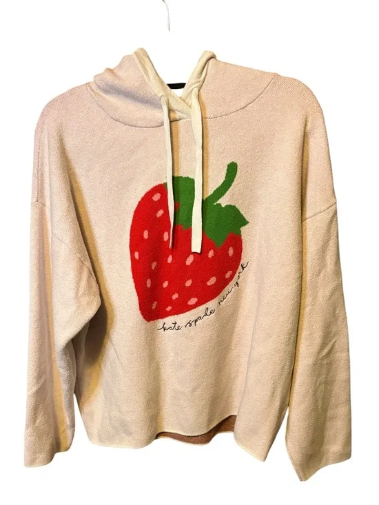 Kate Spade New York x Target Strawberry Knit Hoodie Sweater Size XL Cottagecore