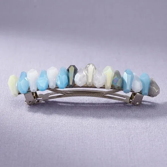 💎🩵 Claire’s Crystal Gem Glass Bead Hair Clip | Blue | NWT ✨