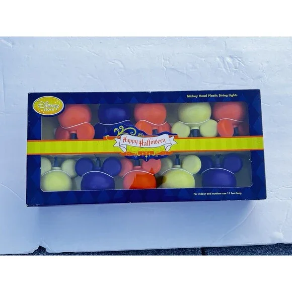 Disney Store Mickey Head Halloween String Lights Y2K NIB 11 Ft