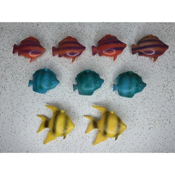 Vtg Blow Mold Tropical Fish Replacement COVERS ONLY String Lights Patio Camping
