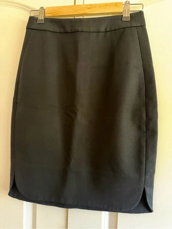 kate spade ♠️ Black Tailored Suit Pencil Skirt Side Scalloped Slits Career Class