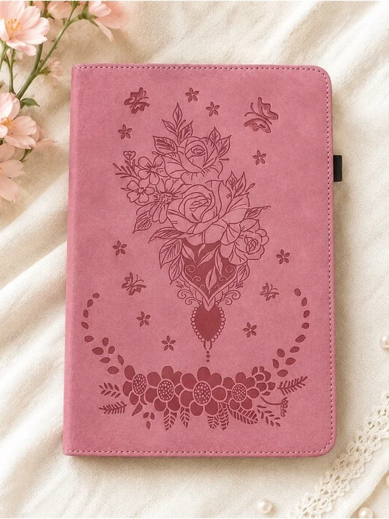 Samsung Galaxy Tab S10 FE S9 FE S9 Pink Floral Folio Case