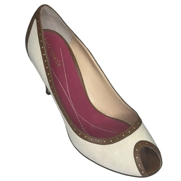 Kate Spade Canvas Leather Heel