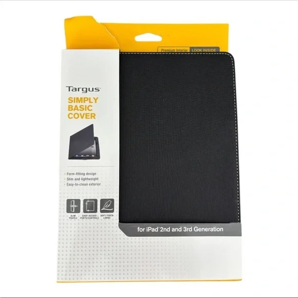 NWT Targus Simple Basic Black Tablet Cover for iPad 2nd & 3rd Generation