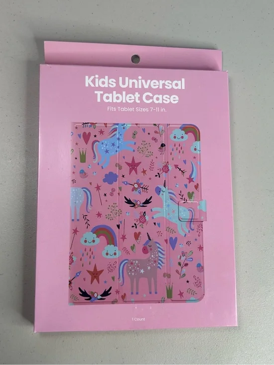 Kids Folding Folio Tablet Case Unicorn Rainbow Pink Multicolor