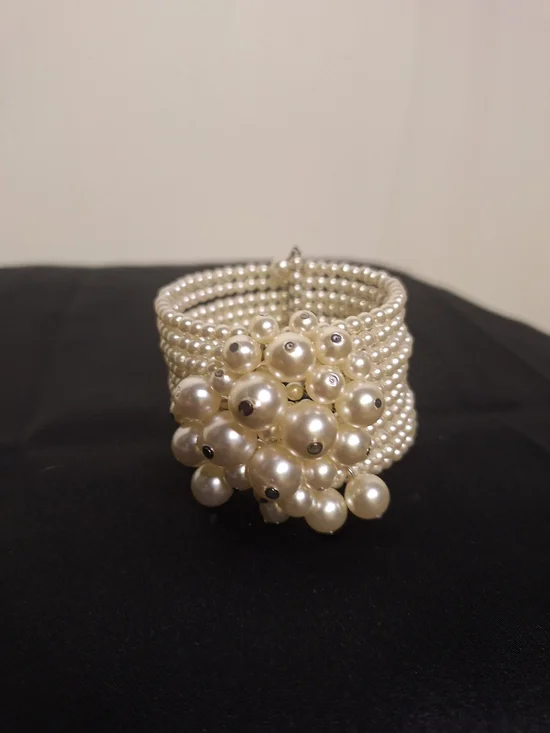Pearl Cluster Multi-Strand Bracelet - Ivory Pearls