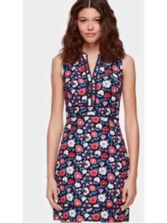 NWOT Kate Spade shore thing daisy jacquard sheath dress in navy,red,white sz 4
