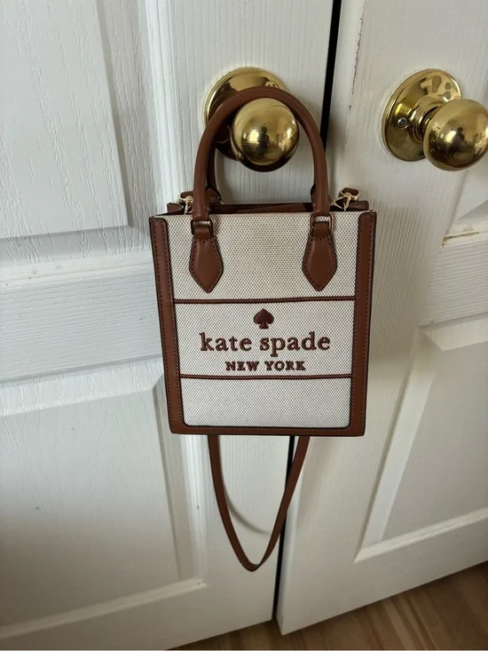 Kate Spade New York Brown & Cream Mini Tote Crossbody