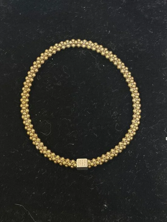 Mignon Faget/John Humphries Halo Bangle, Faceted, Gold Plated, Size M