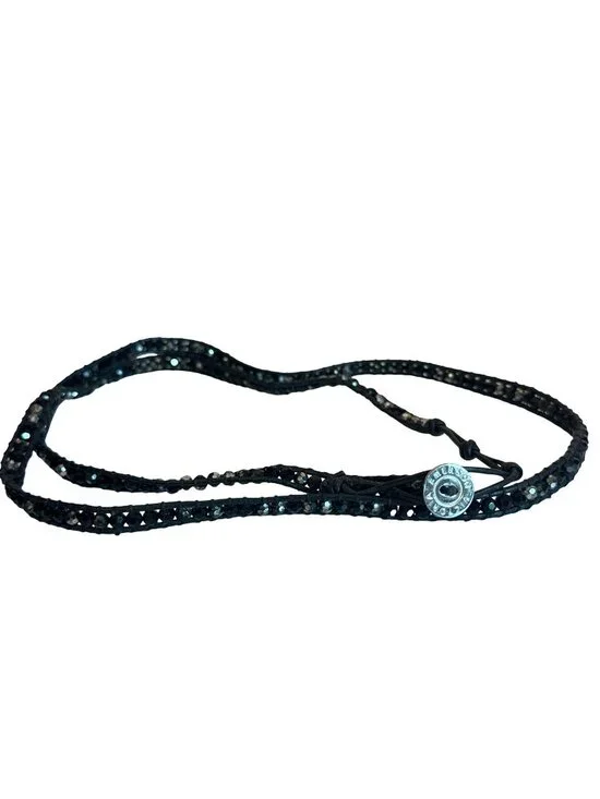 Victoria Emerson Black Crystal Wrap Bracelet Adjustable Closure 36