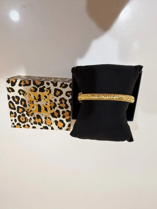 Rustic Cuff Gold Glitter Bangle