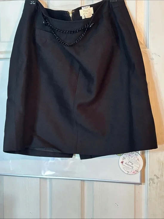kate spade Black Mini Skirt with Chain Detail Size 10