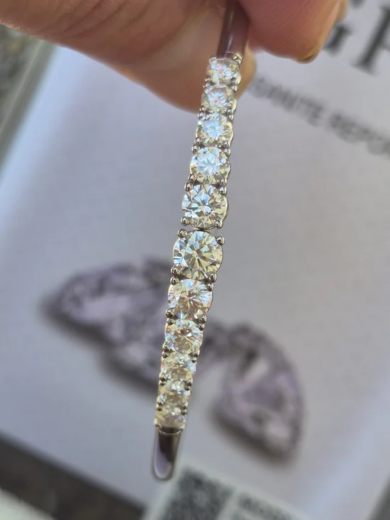 GRA Certified VVS1 3.6 CT*Moissanite Cuff Bangle New