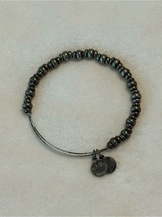 Alex and Ani Nile Beaded Charm Bangle Bracelet - Rafaelian Silver Finish
