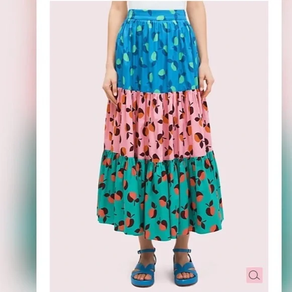 Kate Spade color block apple maxi skirt New size 8