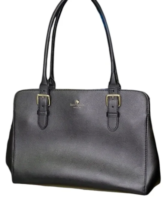 Kate Spade New York Black Saffiano Leather Large Shoulder Tote Work Laptop Bag
