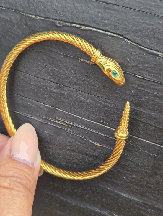 Snake Cable Cuff Bangle Bracelet