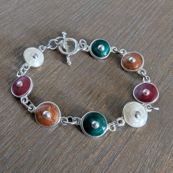 Elegant Multicolor Silver Bracelet