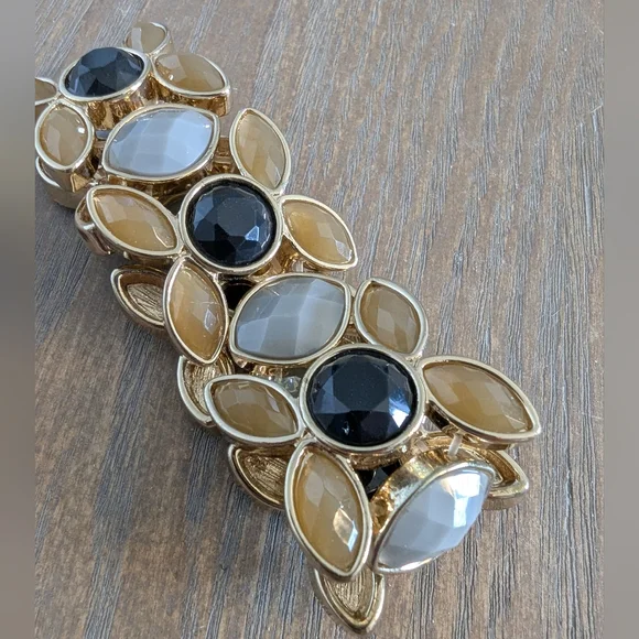 Elegant Gold, Gray, and Black Women's Bracelet