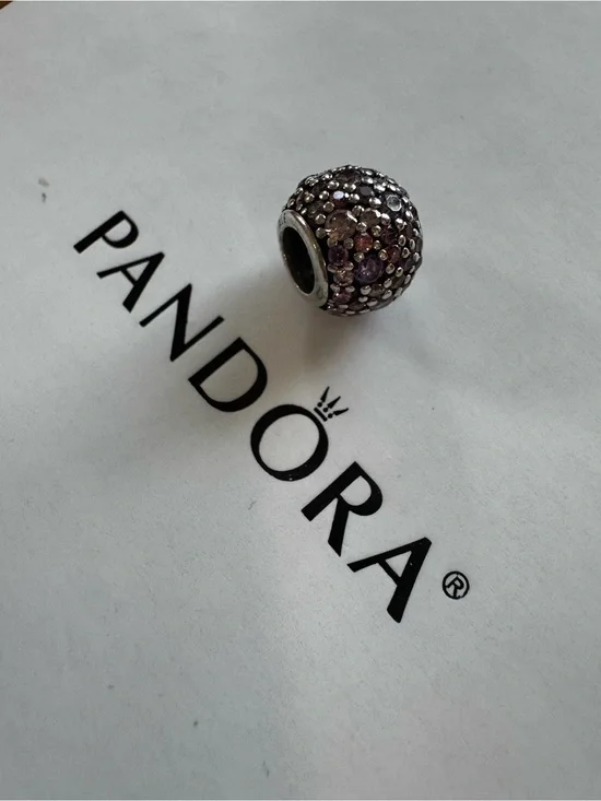 EUC Retired Pandora Multicolored Pave Lights Bead Charm Sterling Silver 925