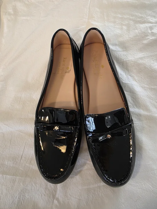 kate spade Black Patent Leather Loafers