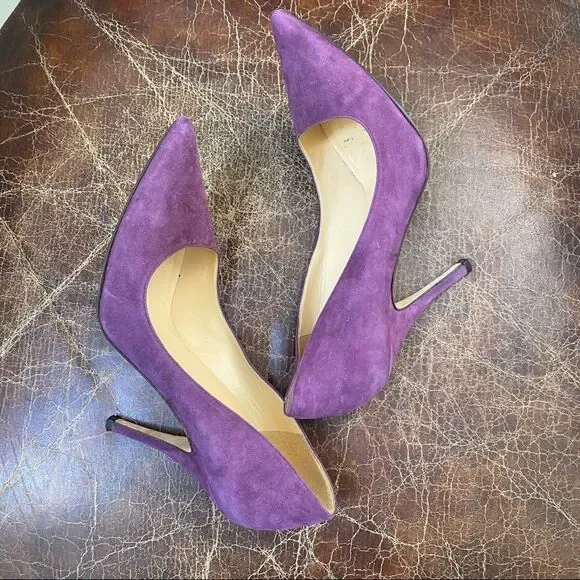 KATE SPADE purple suede leather heels pumps 6 1/2