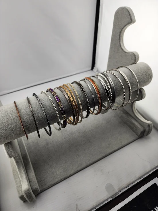 20 Mixed Metal Women's Bangle Bracelet Set