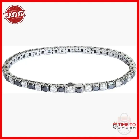 3/4mm Moissanite Tennis Bracelet Stainless Steel Classic Chain Bangle