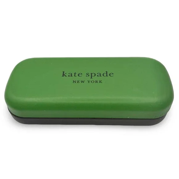 Kate Spade Hard Clamshell Eyeglass Case Kelly Green Black So Happy To See You